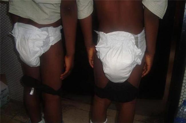 Ebony femdom diaper